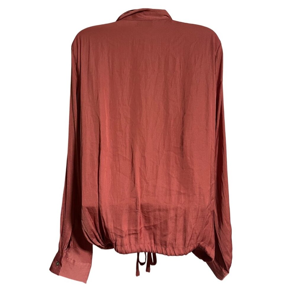 Calligraphie Womens Rust Button-Up Collared Shirt… - image 2